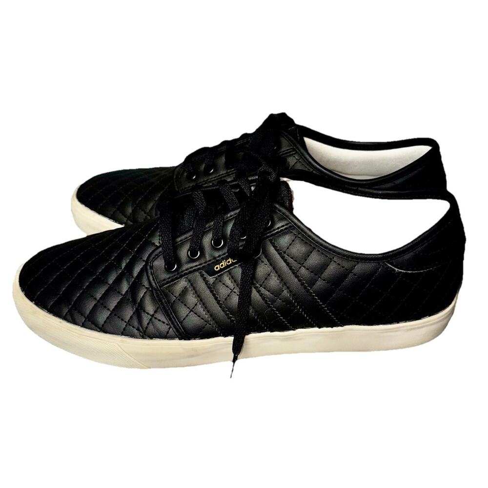 Adidas‎ RARE Leather Seeley Premium Mens US12 Skate Shoe Black Quilt Ivory Wall
